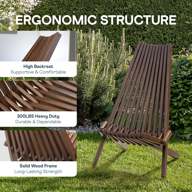 Red Barrel Studio® Jahvion Eucalyptus Wooden Folding Portable